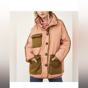 Free People Mixed Military Dolan Jacket Small- EUC!